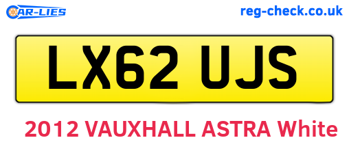 LX62UJS are the vehicle registration plates.