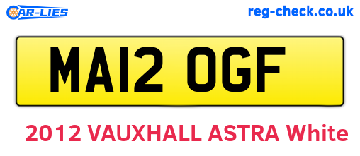 MA12OGF are the vehicle registration plates.