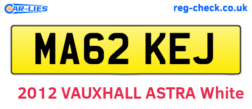 MA62KEJ are the vehicle registration plates.