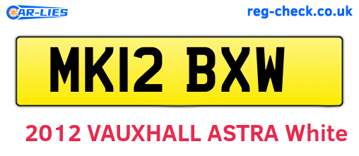 MK12BXW are the vehicle registration plates.