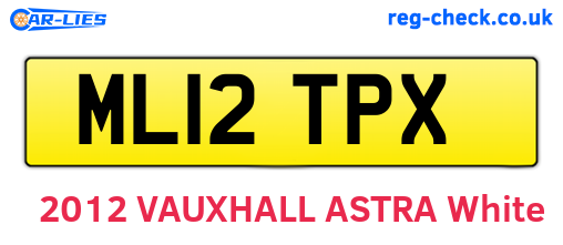 ML12TPX are the vehicle registration plates.