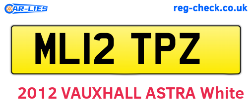 ML12TPZ are the vehicle registration plates.