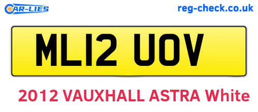 ML12UOV are the vehicle registration plates.