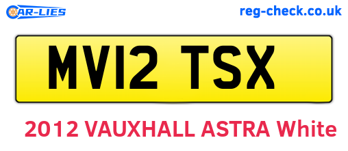 MV12TSX are the vehicle registration plates.