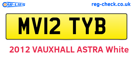MV12TYB are the vehicle registration plates.