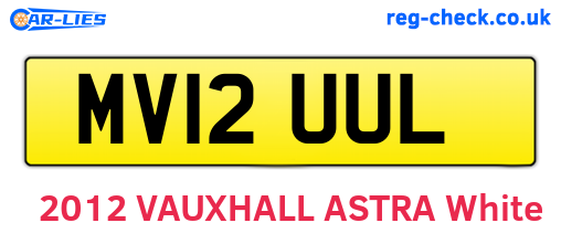 MV12UUL are the vehicle registration plates.