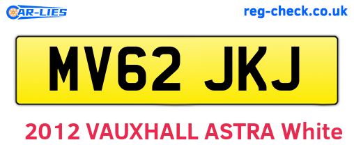 MV62JKJ are the vehicle registration plates.