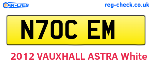 N70CEM are the vehicle registration plates.