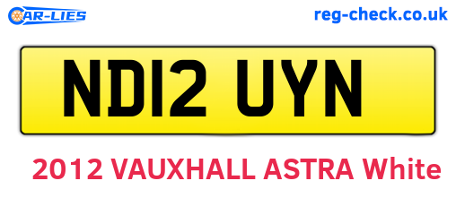 ND12UYN are the vehicle registration plates.
