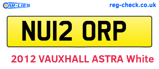 NU12ORP are the vehicle registration plates.
