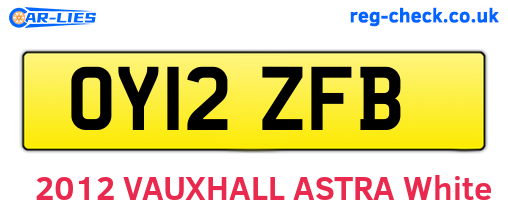OY12ZFB are the vehicle registration plates.