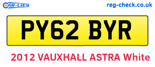PY62BYR are the vehicle registration plates.