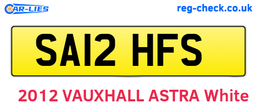 SA12HFS are the vehicle registration plates.