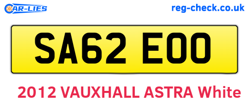 SA62EOO are the vehicle registration plates.