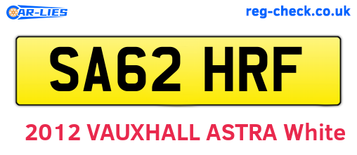SA62HRF are the vehicle registration plates.