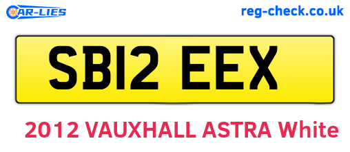 SB12EEX are the vehicle registration plates.