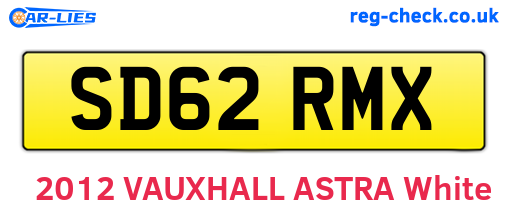 SD62RMX are the vehicle registration plates.