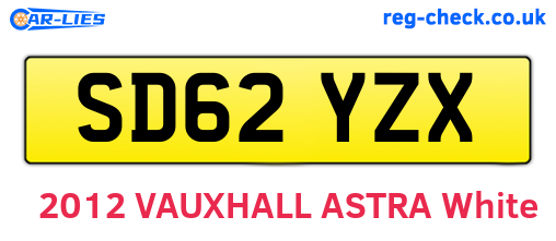 SD62YZX are the vehicle registration plates.