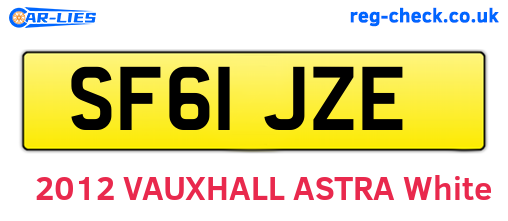 SF61JZE are the vehicle registration plates.