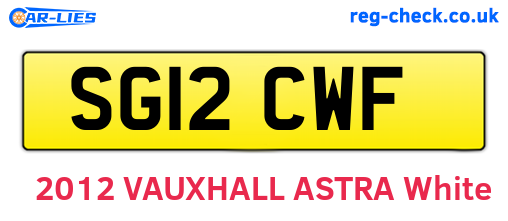 SG12CWF are the vehicle registration plates.