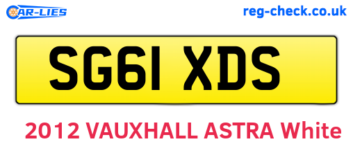 SG61XDS are the vehicle registration plates.
