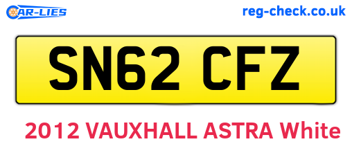 SN62CFZ are the vehicle registration plates.