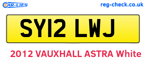 SY12LWJ are the vehicle registration plates.
