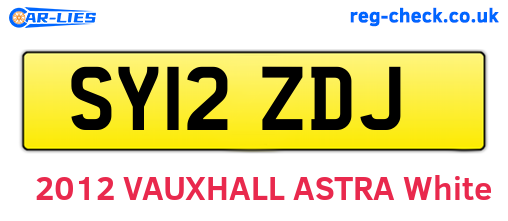 SY12ZDJ are the vehicle registration plates.