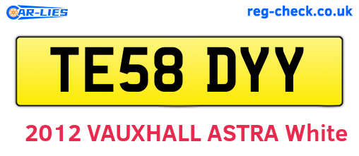 TE58DYY are the vehicle registration plates.