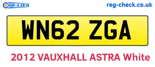 WN62ZGA are the vehicle registration plates.