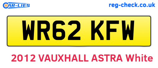 WR62KFW are the vehicle registration plates.