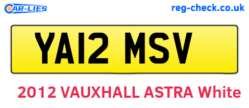 YA12MSV are the vehicle registration plates.