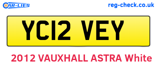 YC12VEY are the vehicle registration plates.