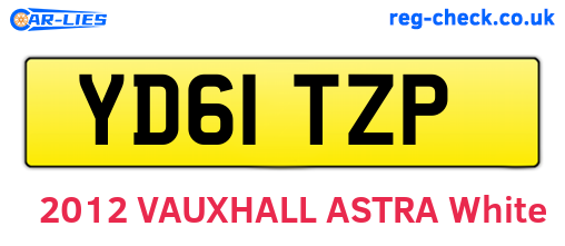 YD61TZP are the vehicle registration plates.
