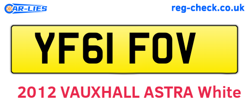 YF61FOV are the vehicle registration plates.