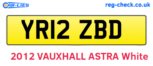 YR12ZBD are the vehicle registration plates.