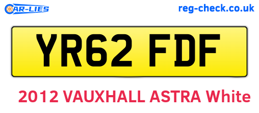 YR62FDF are the vehicle registration plates.
