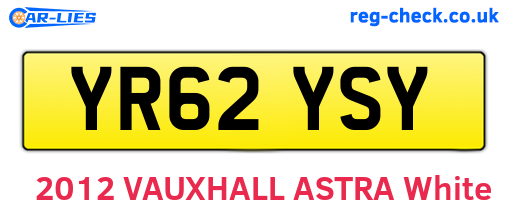 YR62YSY are the vehicle registration plates.