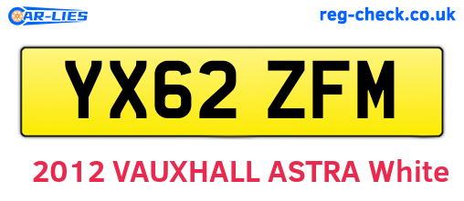 YX62ZFM are the vehicle registration plates.