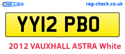 YY12PBO are the vehicle registration plates.