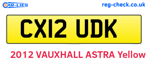 CX12UDK are the vehicle registration plates.