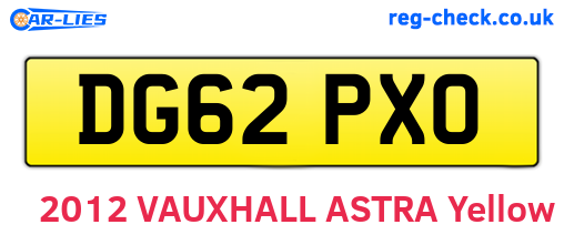 DG62PXO are the vehicle registration plates.