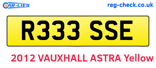 R333SSE are the vehicle registration plates.