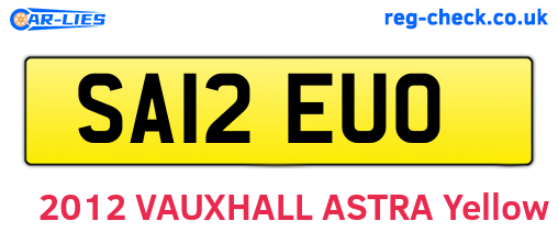 SA12EUO are the vehicle registration plates.