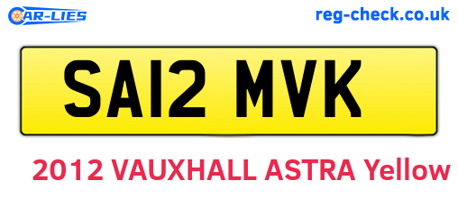 SA12MVK are the vehicle registration plates.