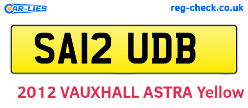 SA12UDB are the vehicle registration plates.