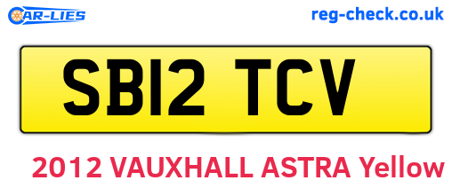 SB12TCV are the vehicle registration plates.