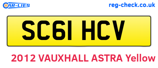 SC61HCV are the vehicle registration plates.