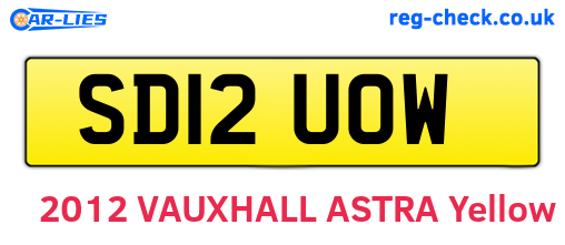 SD12UOW are the vehicle registration plates.