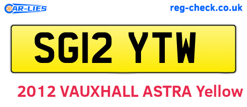 SG12YTW are the vehicle registration plates.